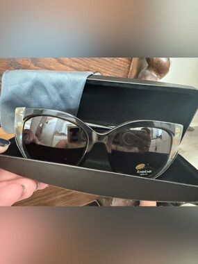 bebe Black Oversized Cat-Eye Sunglasses